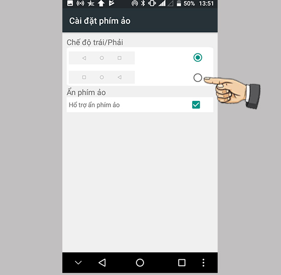 Chọn vị trí phím